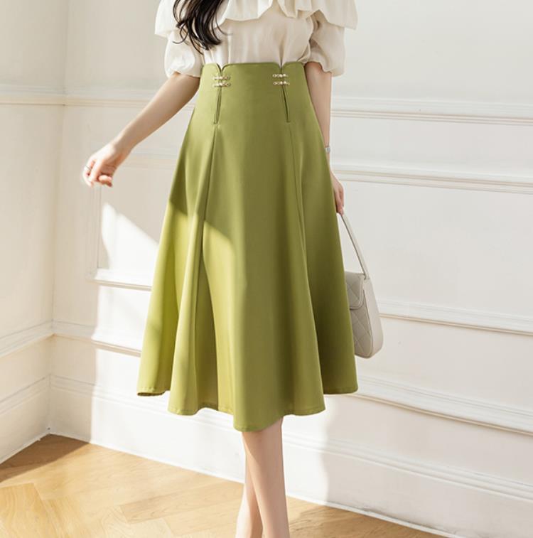 Women's Mid Length High Waist Slim Fit Dress