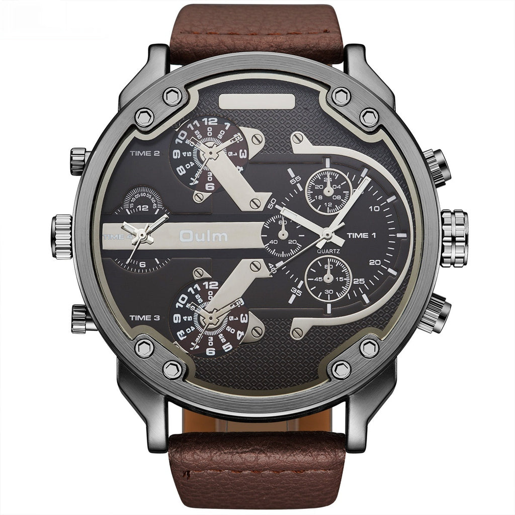 Bold Dual-Time Black Outdoor Sports Watch