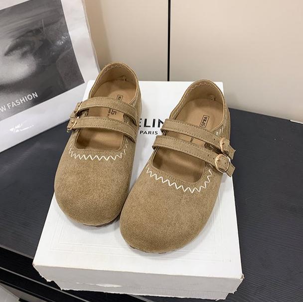 Boken Small Leather Shoes Korean Version Girls' Frosted Princess Shoes Soft Soled Bean Single Shoes