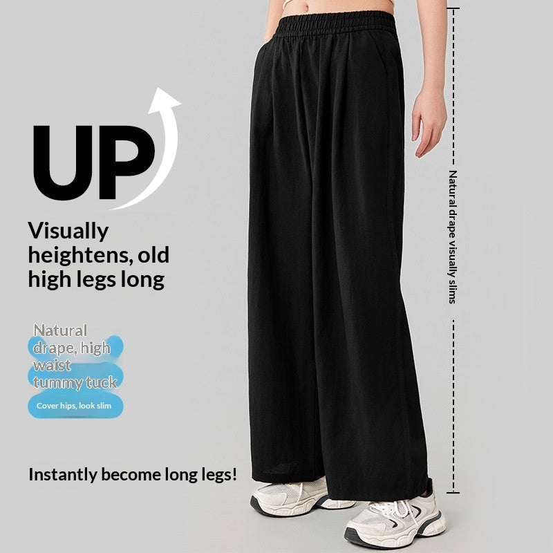 High-waisted Figure-flattering Elastic Cooling And Breathable Workout Pants
