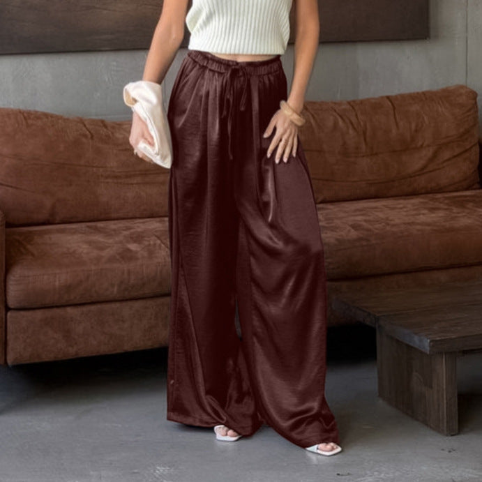 Satin Elegant Versatile Casual Wide-leg Pants For Women