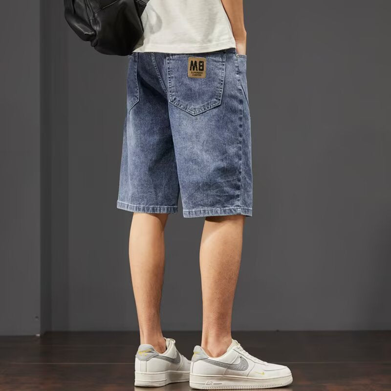 Straight-leg Summer Thin Mens Denim Shorts
