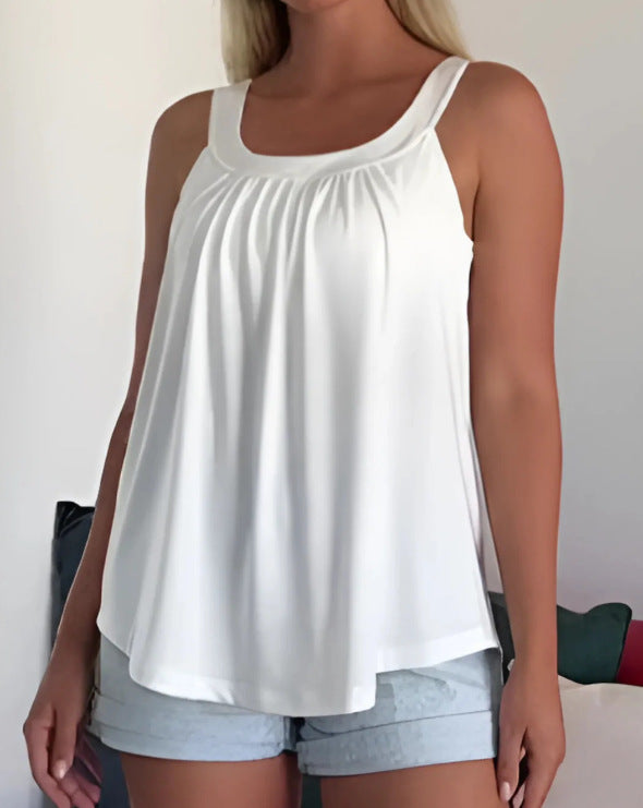 Womens Strappy Casual Sleeveless Tank Top With 3D Digital Graffiti Print