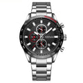 Mens Waterproof Steel-band Six-hand Watch