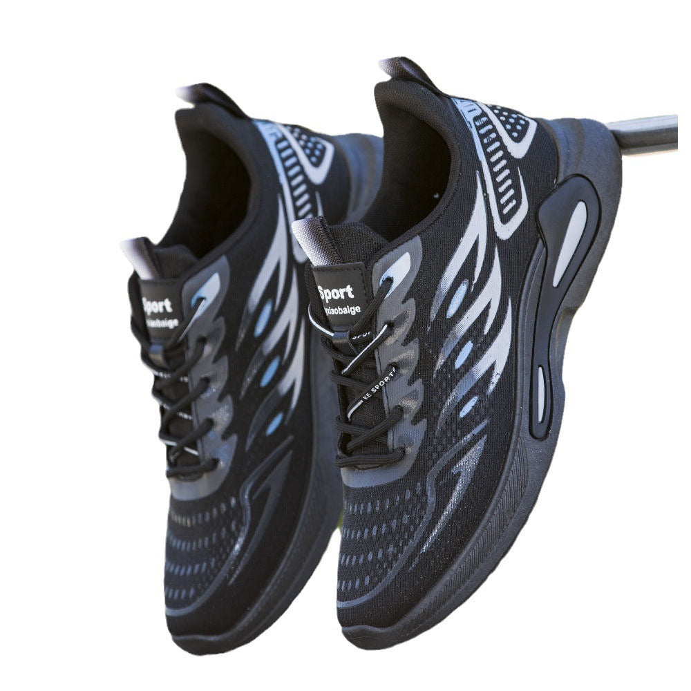 Ice-silk Breathable Trendy Mesh Sports And Casual With Soft Soles Non-slip Mens Running Shoes