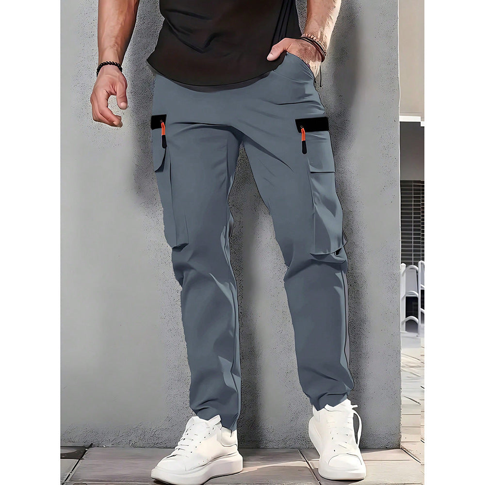 Men's Straight-Leg Multi-Pocket Loose All-Match Pants
