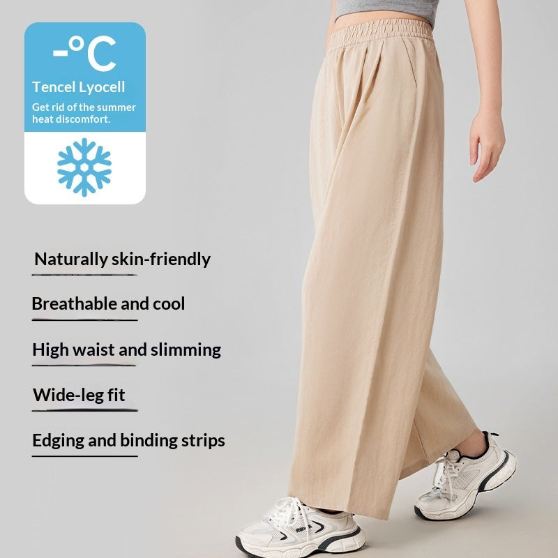 High-waisted Figure-flattering Elastic Cooling And Breathable Workout Pants