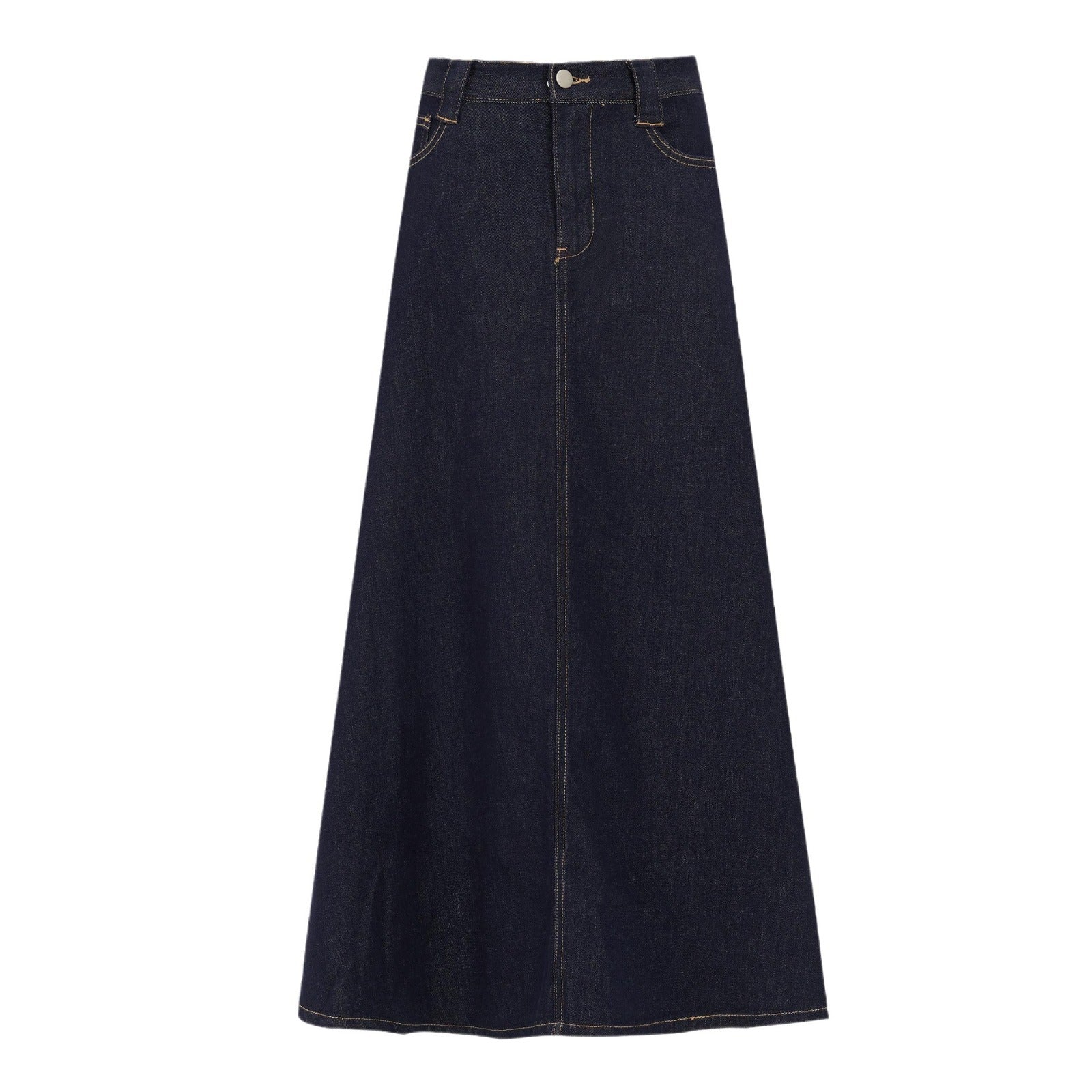 Women's Simple Design Slimming Dark Blue Denim Skirt