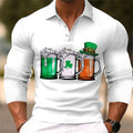 Long Sleeve Button-down Polo Shirt Casual Fashion