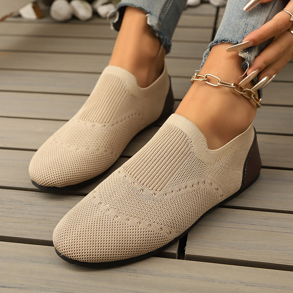 Flyknit Womens Shoes Flat-Soled Breathable Casual