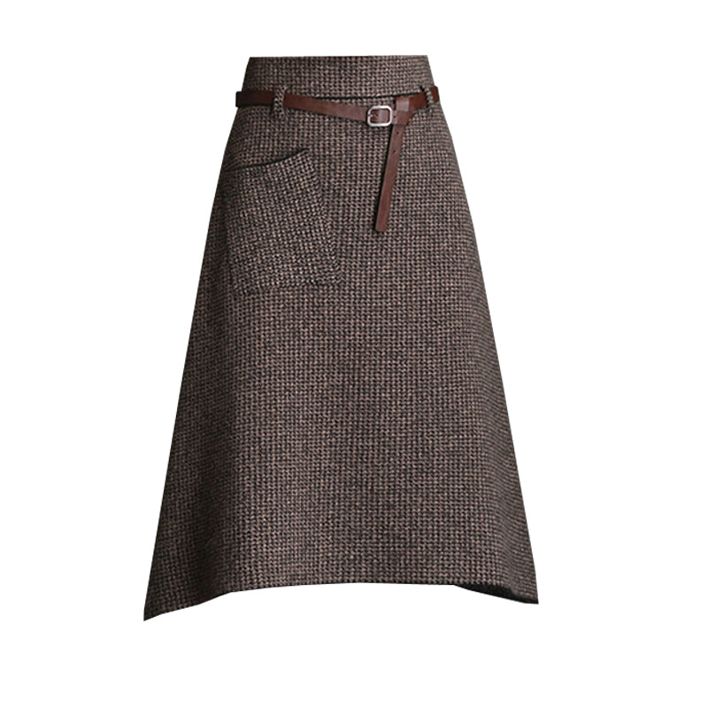 Retro irregular a-line skirt bag hip skirt