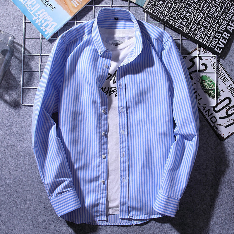 Men's Fashionable Slim-Fit Casual Striped Shirt