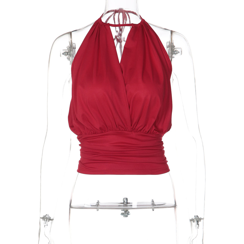 Sexy Deep V-Neck Camisole Womens Fashion Waist-Cinching Lace-Up Bustier