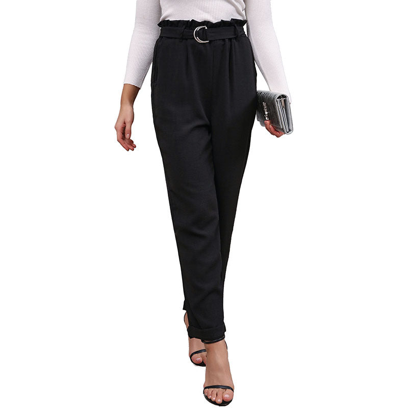 Women's Lace-up Flared Elastic Pants