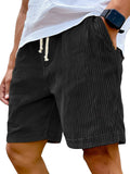 Men's Retro Embroidered Corduroy Fashionable Lace-up Casual Shorts