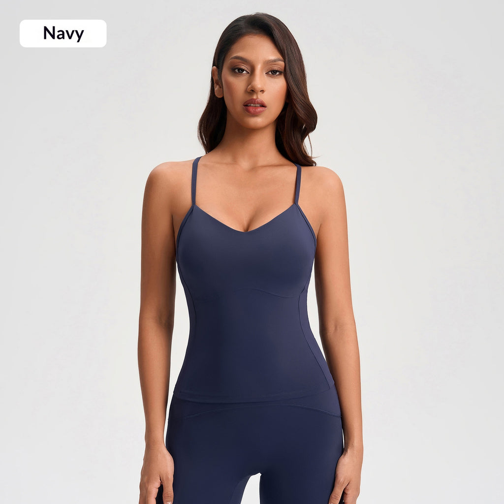 Womens Yoga Tank Top With Thin Straps For A Beautiful Back Base Layer