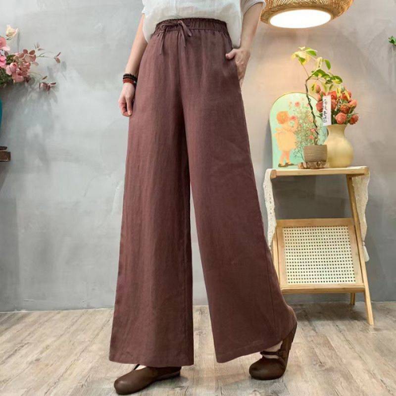 Women's Cotton-Linen High-Waist Loose Pants