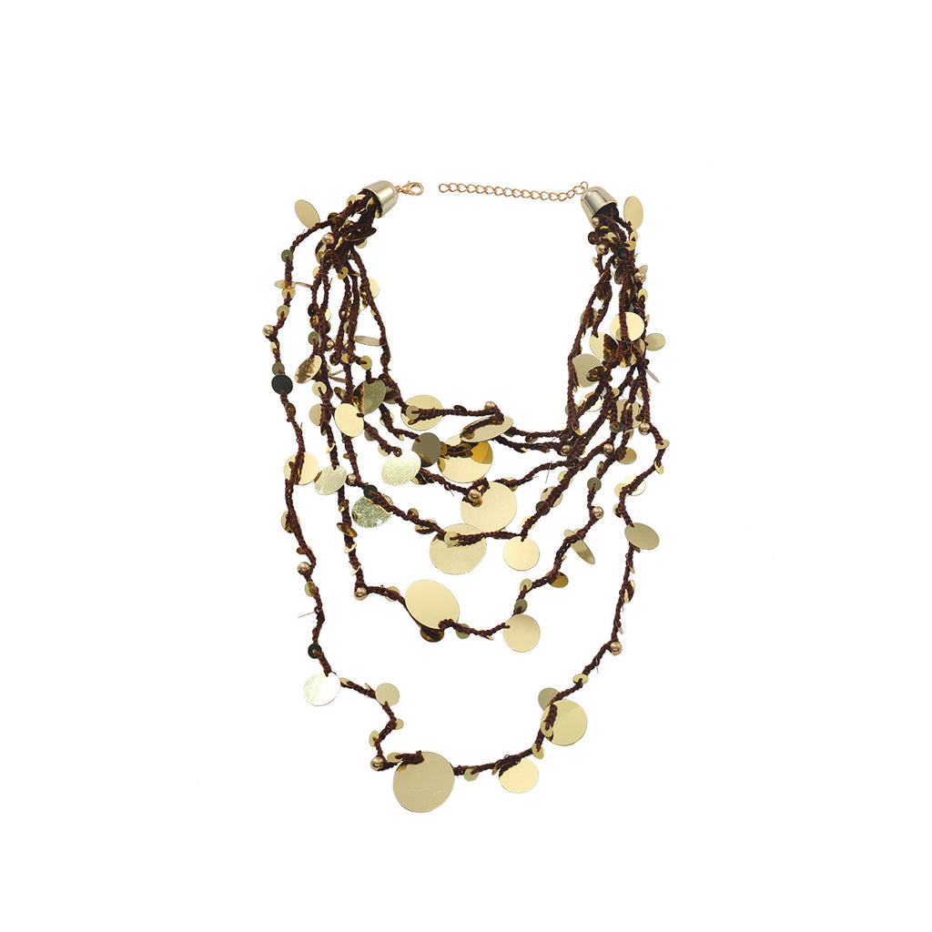 Round Handwoven Summer Beach-Style Necklace