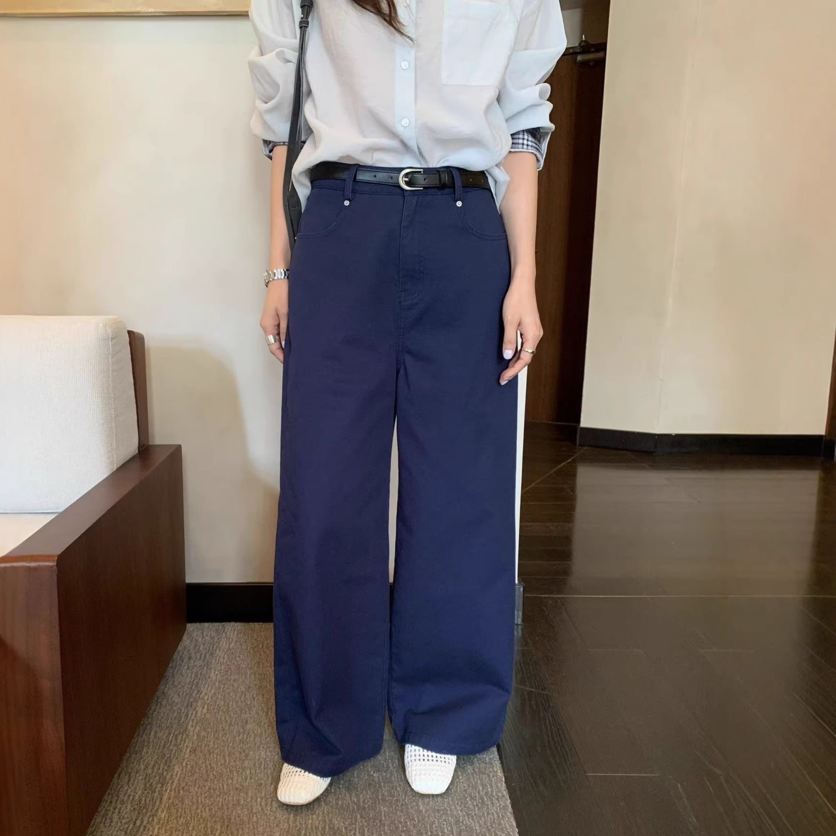 Straight-leg Knitted Trousers With A Drapey Figure-flattering High-end Lookcasual Pants For Petite Frames