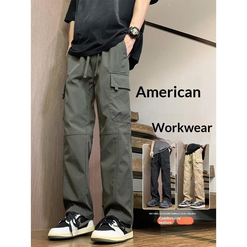 Men's Loose-Fit Straight-Cut Casual Sports Pants