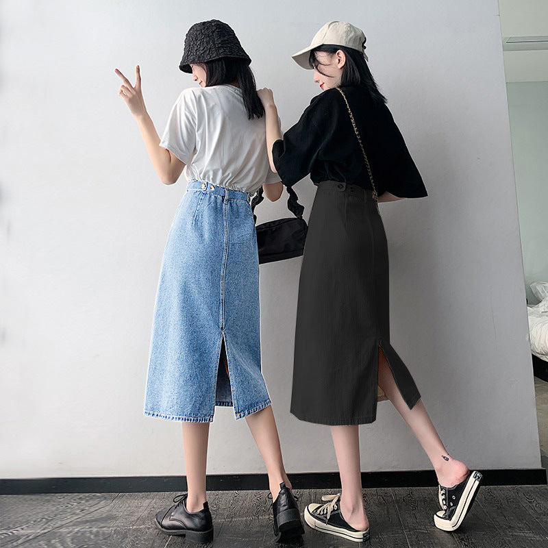 Women's Mid-length Spring And Summer Denim Skirt