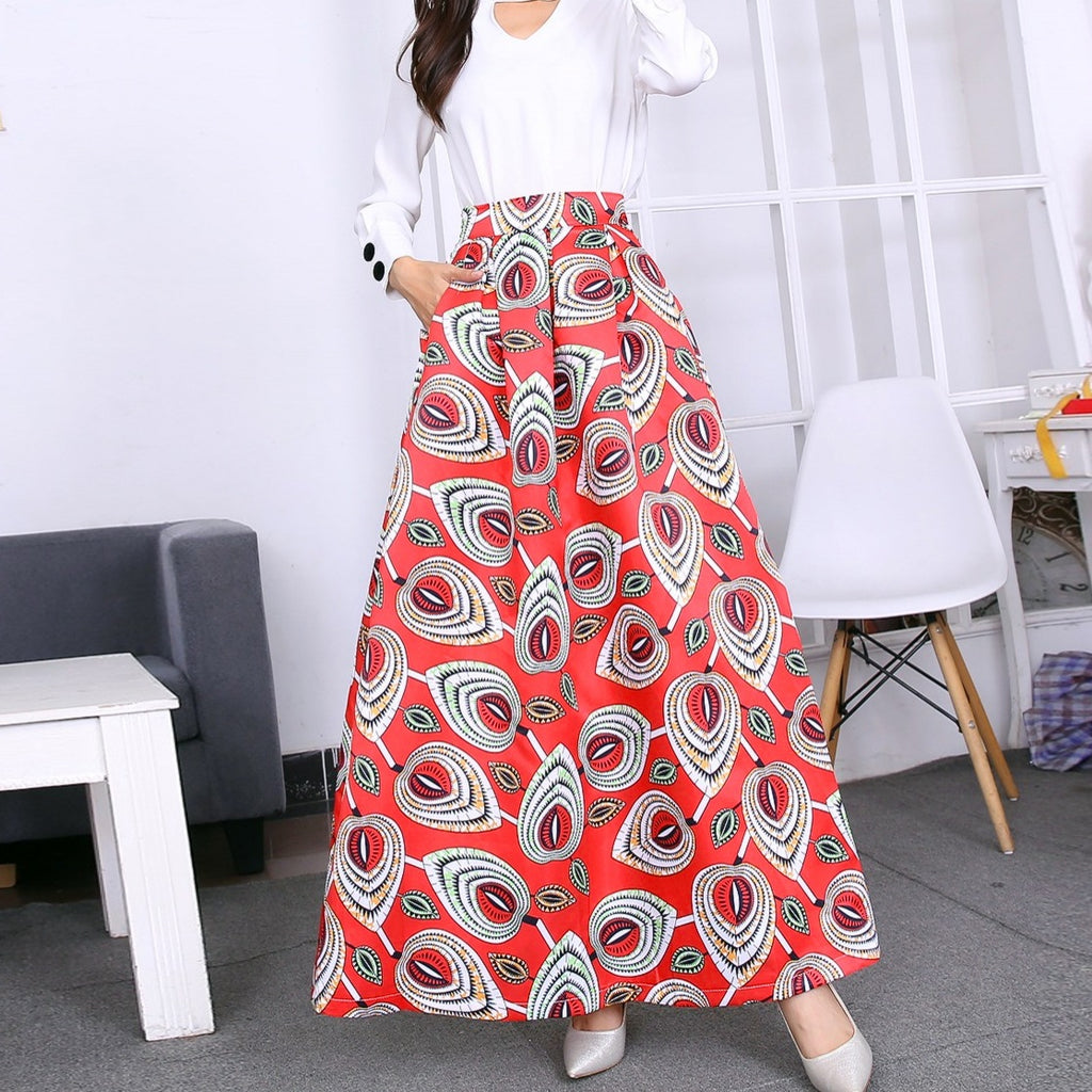 New Women's Half-length Printed With Large Skirt