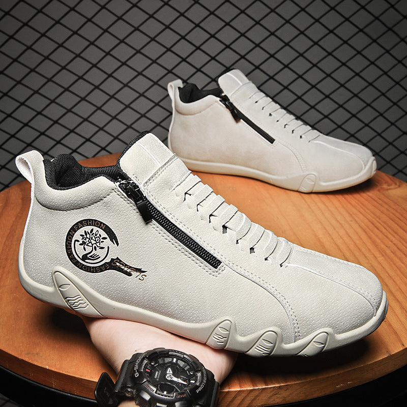 Plus-size Leather Waterproof Low-top And Mid-top Outdoor Sneakers