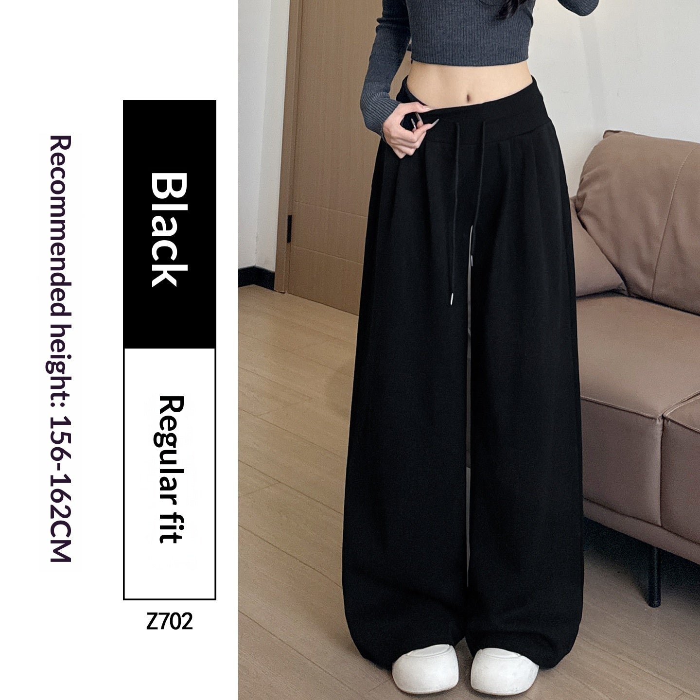 Draped Lightweight Casual Wide-leg Pants In An American Retro Style