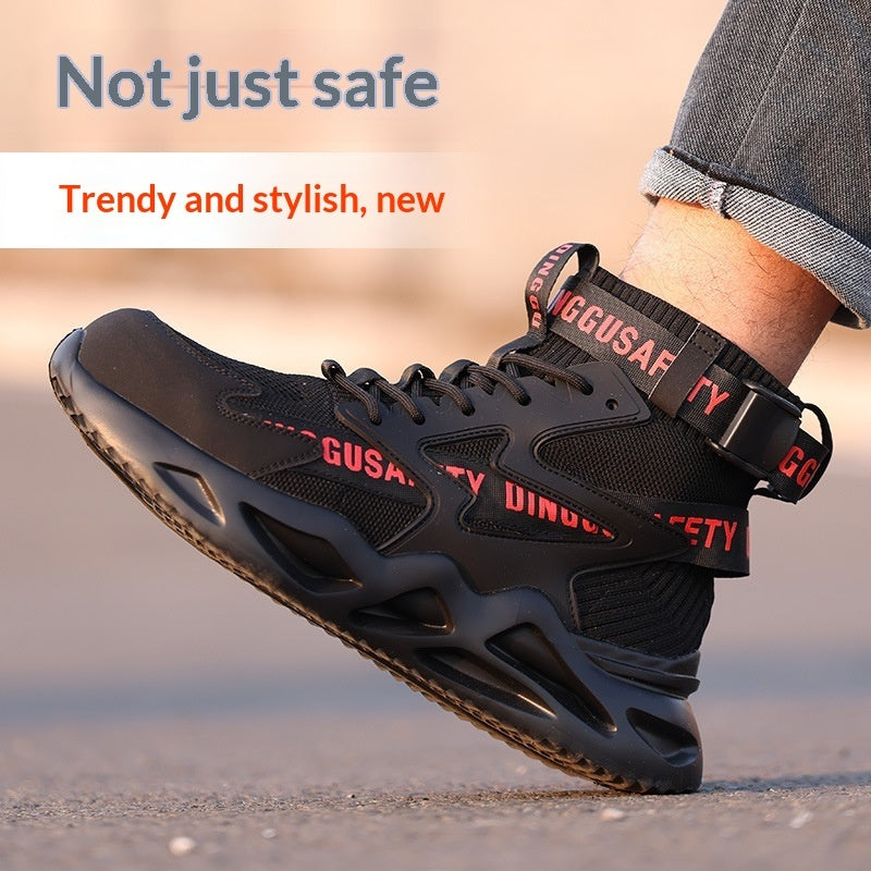 Steel-toe Work Shoes With Anti-smash And Puncture-resistant Features