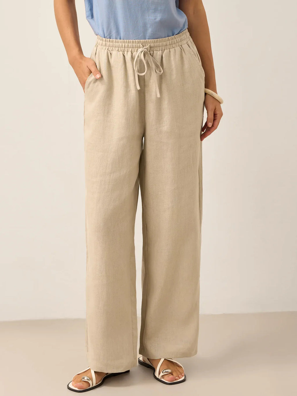 Linen Comfortable Straight-Leg Pants Women's Casual Pants