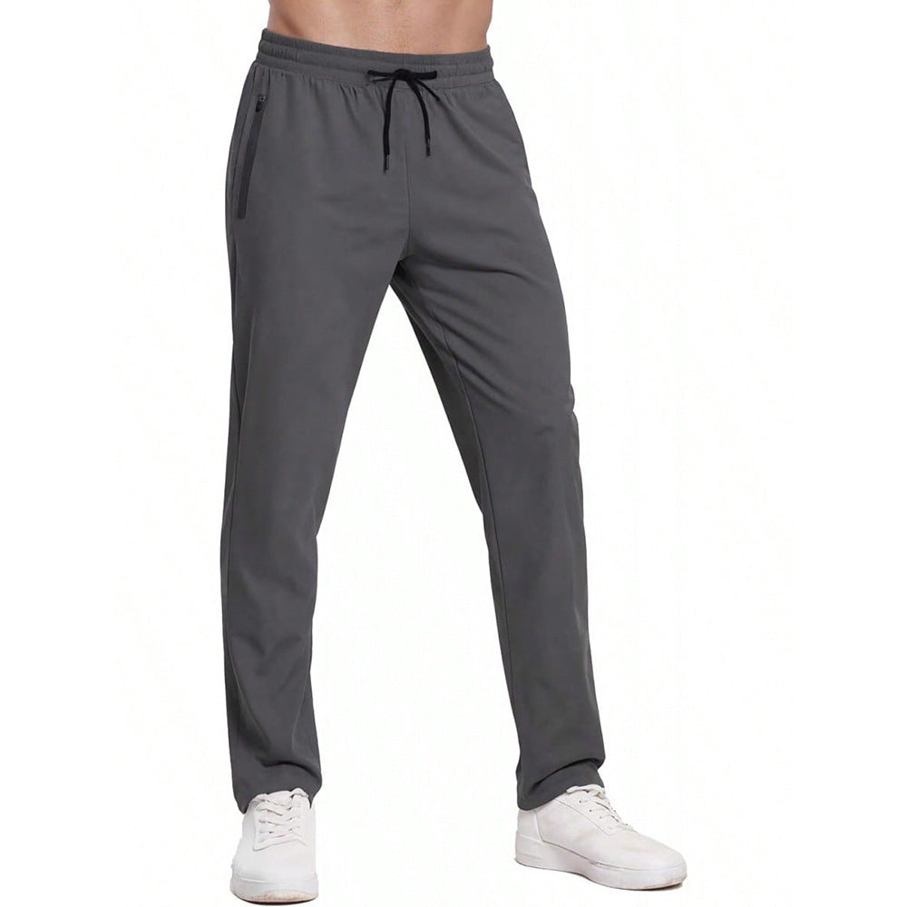 Sports Basketball Running Casual Pants Men's Loose Lace-up Elastic Waist Long Pants
