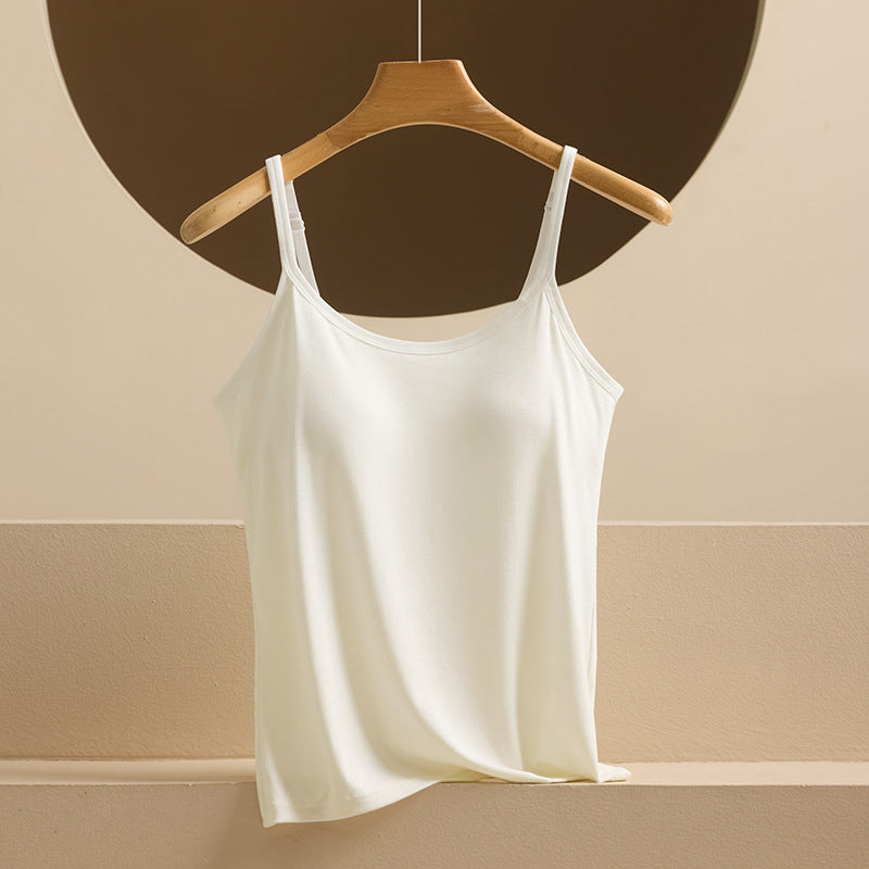 Adjustable Strappy Tank Top Womens One-Piece Base Layer With Padded Cups Beautiful Back Outerwear
