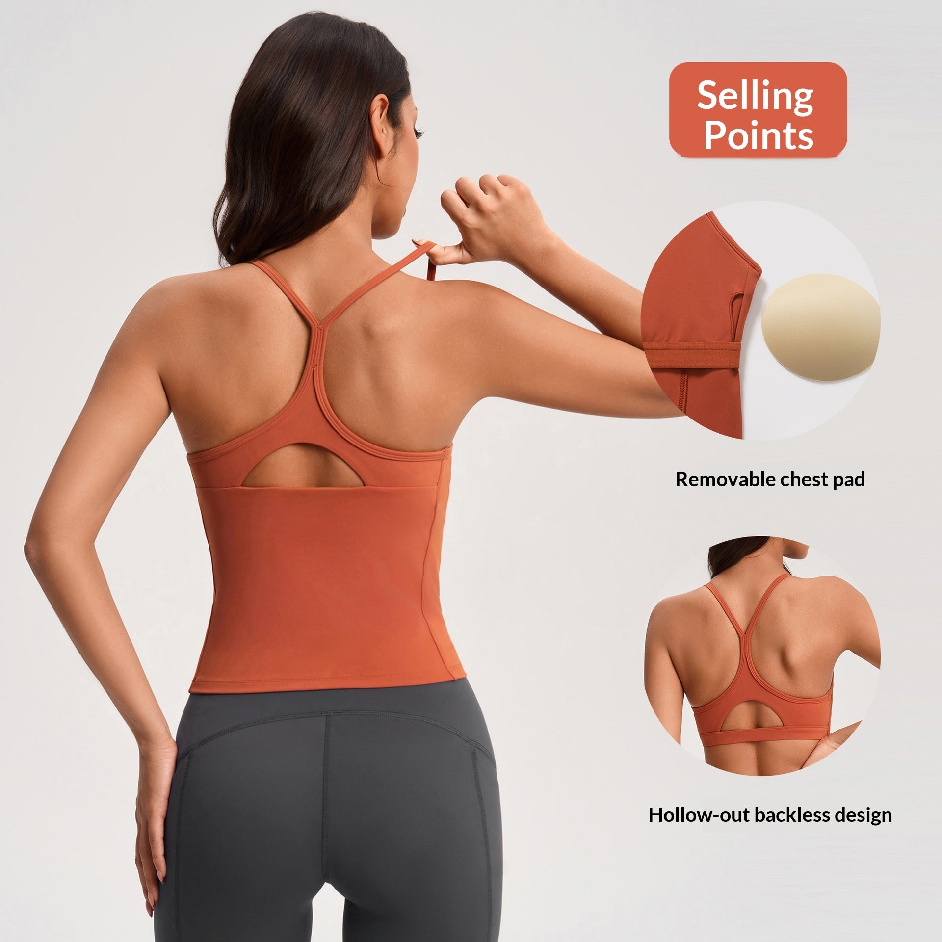 Womens Yoga Tank Top With Thin Straps For A Beautiful Back Base Layer