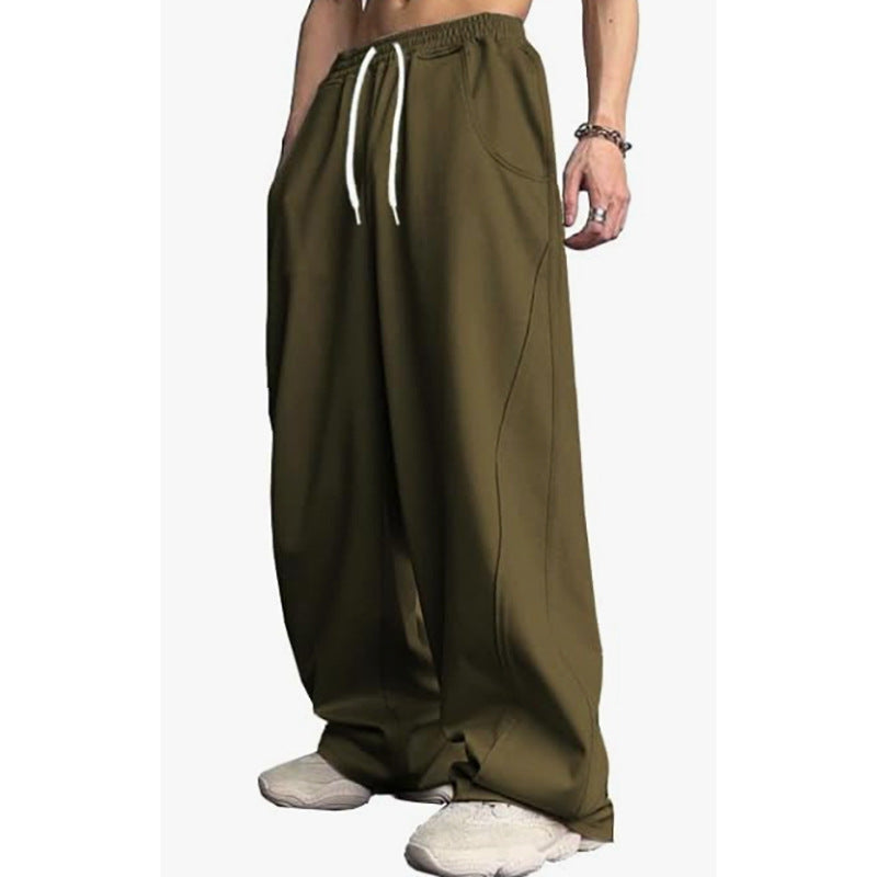 Loose High-street Designer-style Straight-leg Long Pants