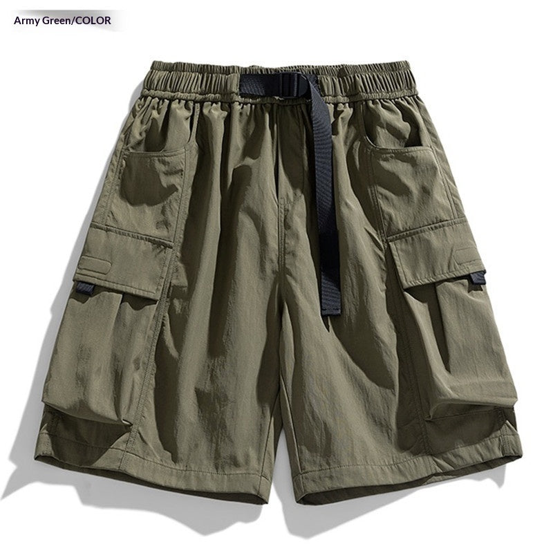 American-style Functional Quick-drying Ice-silk Work Shorts For Men