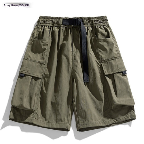 American-style Functional Quick-drying Ice-silk Work Shorts For Men