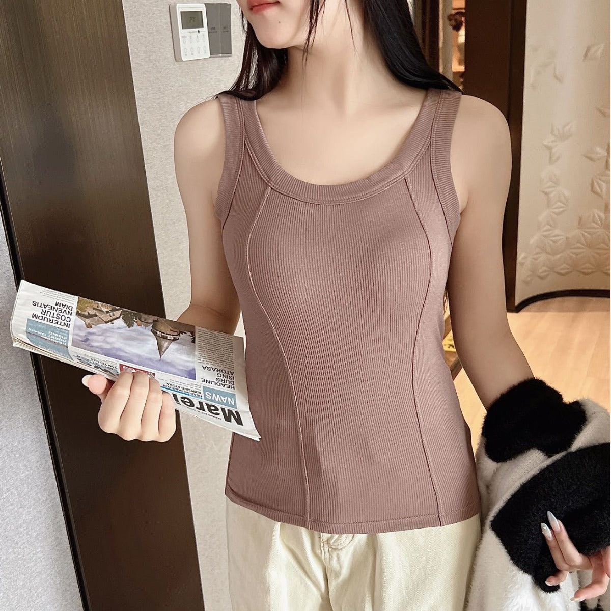 Plus-size Modal Ribbed Camisole With Wider Straps