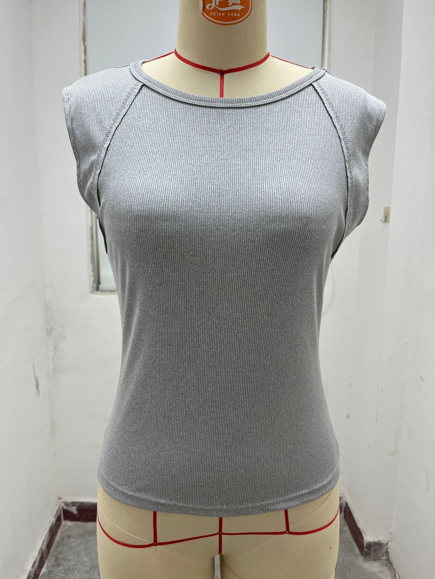 Sleeveless Crew Neck Slim-Fit Ribbed Sexy Chic Womens Top Vest Camisole For Women