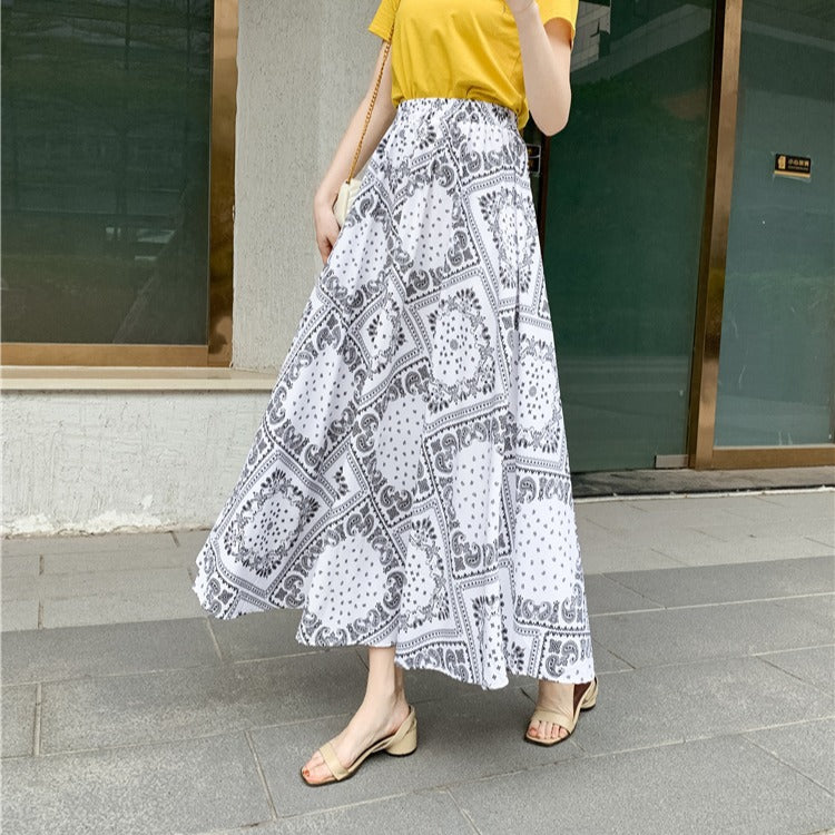 Retro Fashion Ethnic Characteristic Big Swing A-line Skirt