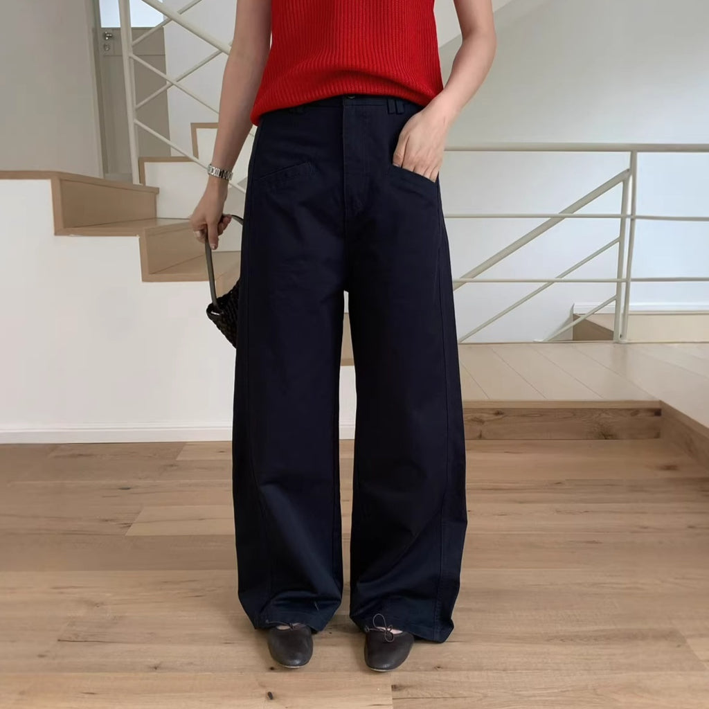 Heavily Draping Super-simple Casual Wide-leg Pants