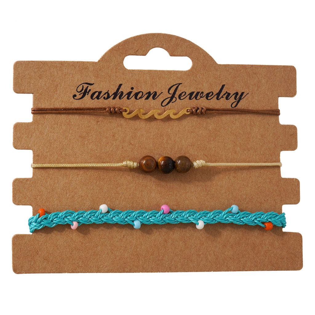 Handwoven Summer Resort-Style Three-Tier Layered Bracelet