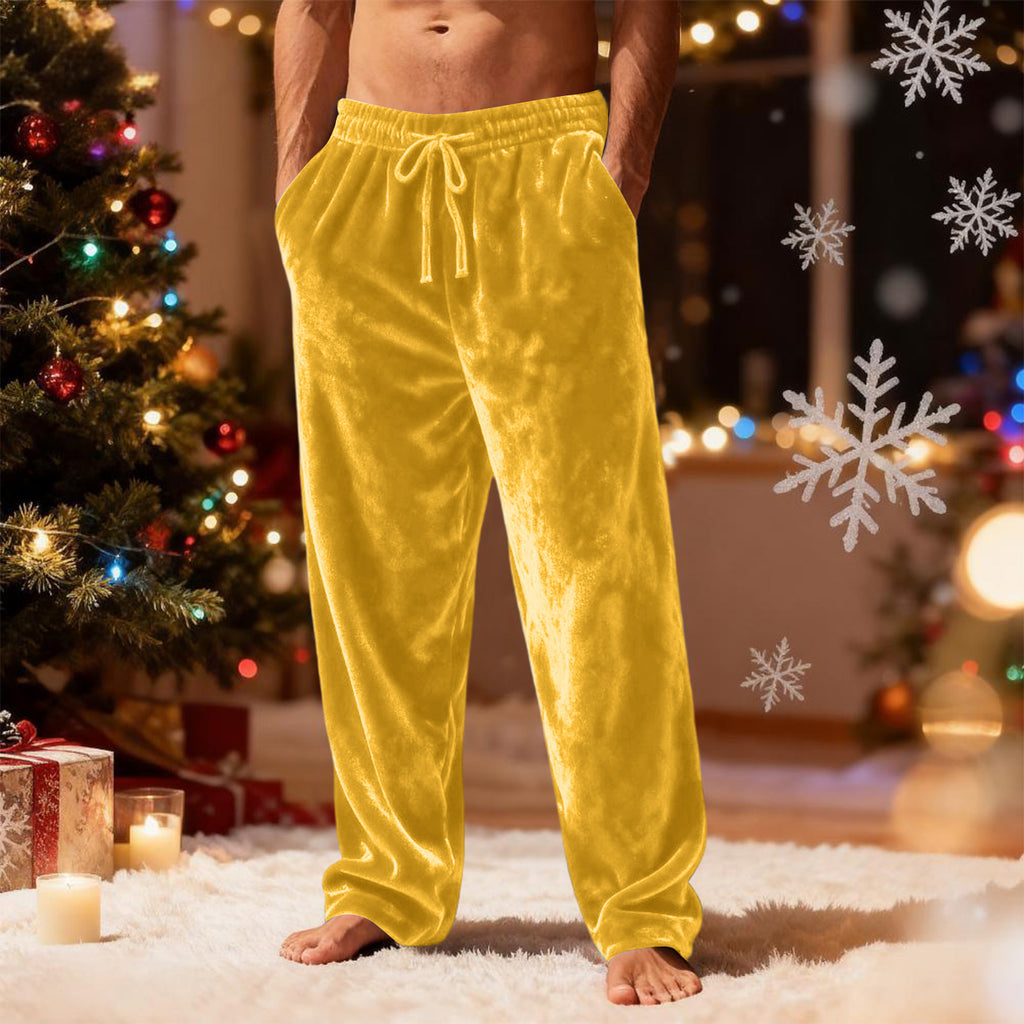 Men's Velvet Casual Pants Loose-Fit Home Leisure Style