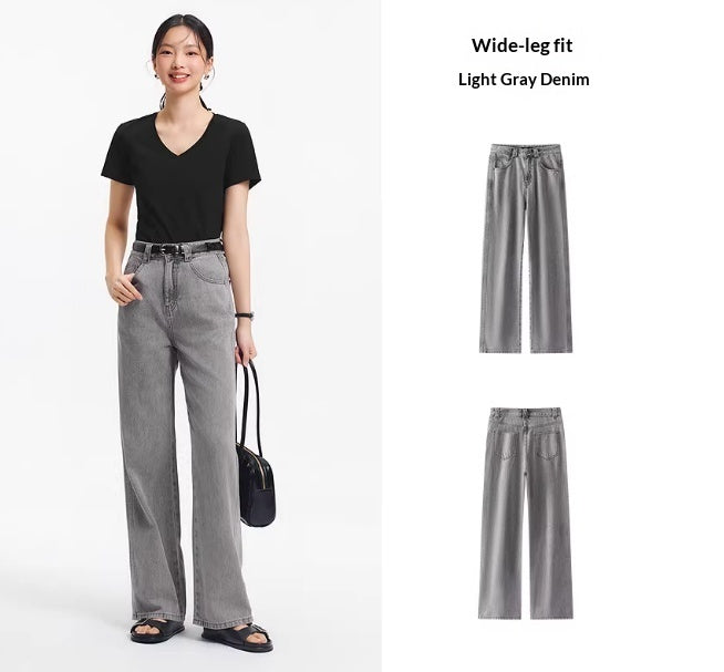 Wide-leg Pants Womens Cool-feel Lyocell Pants Blue Womens Pants