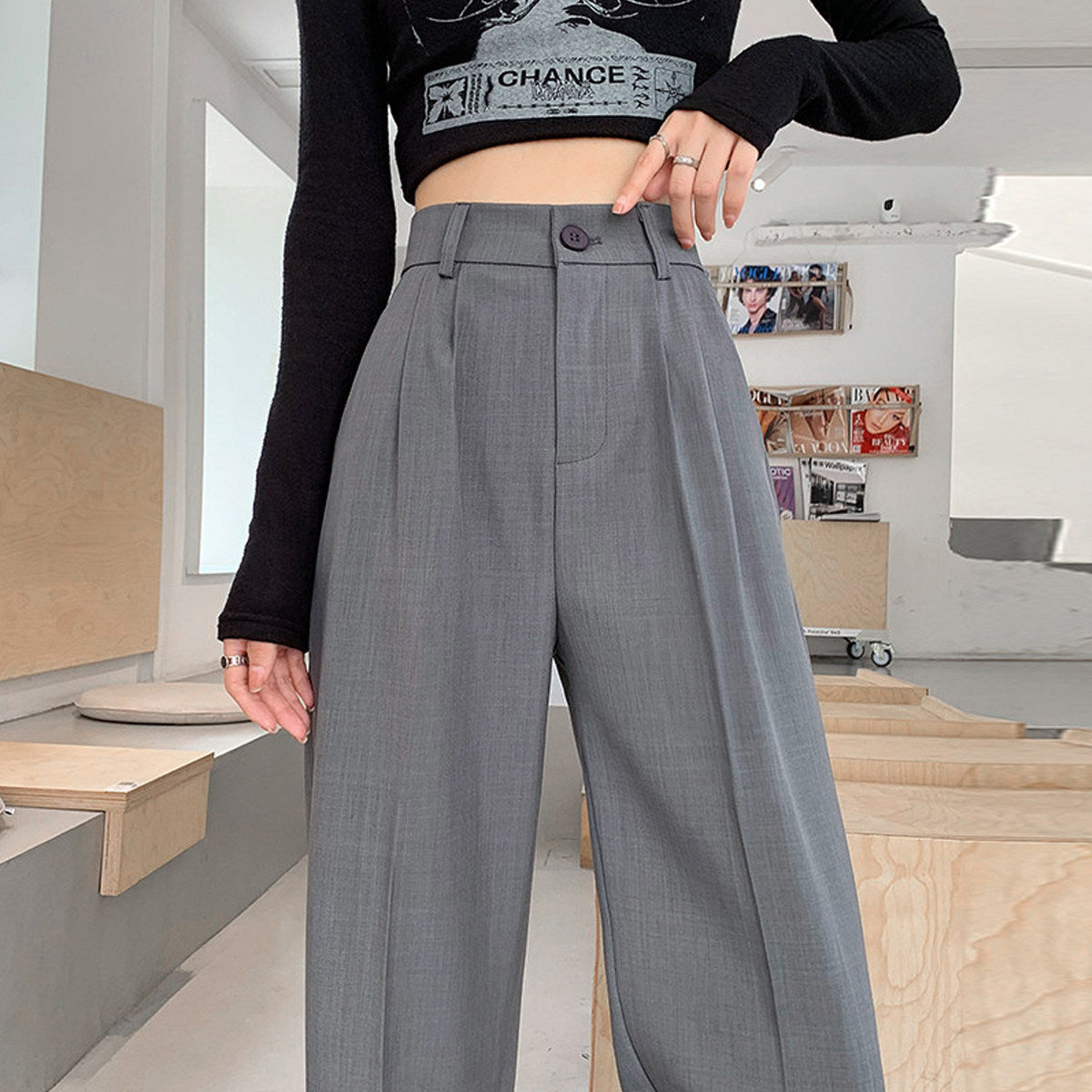Women's SpringAutumn Straight-Cut Casual Pants