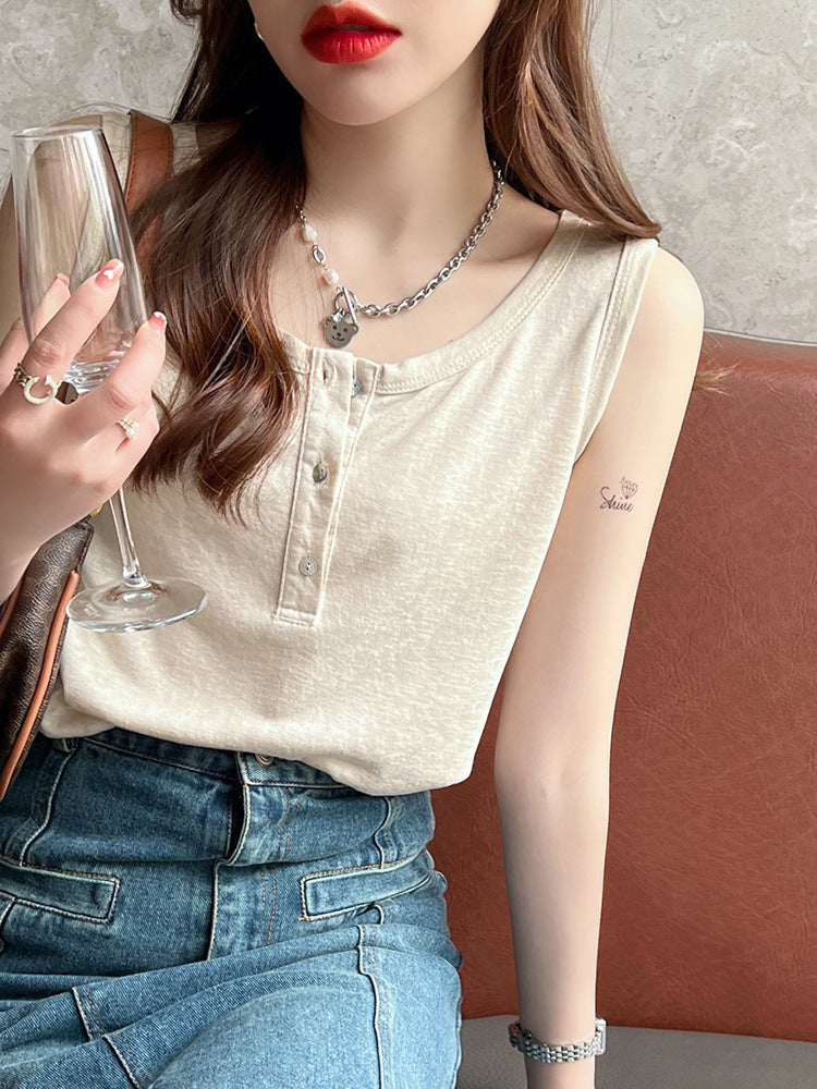 Strap Vest Women's Summer Outerwear White Base Layer