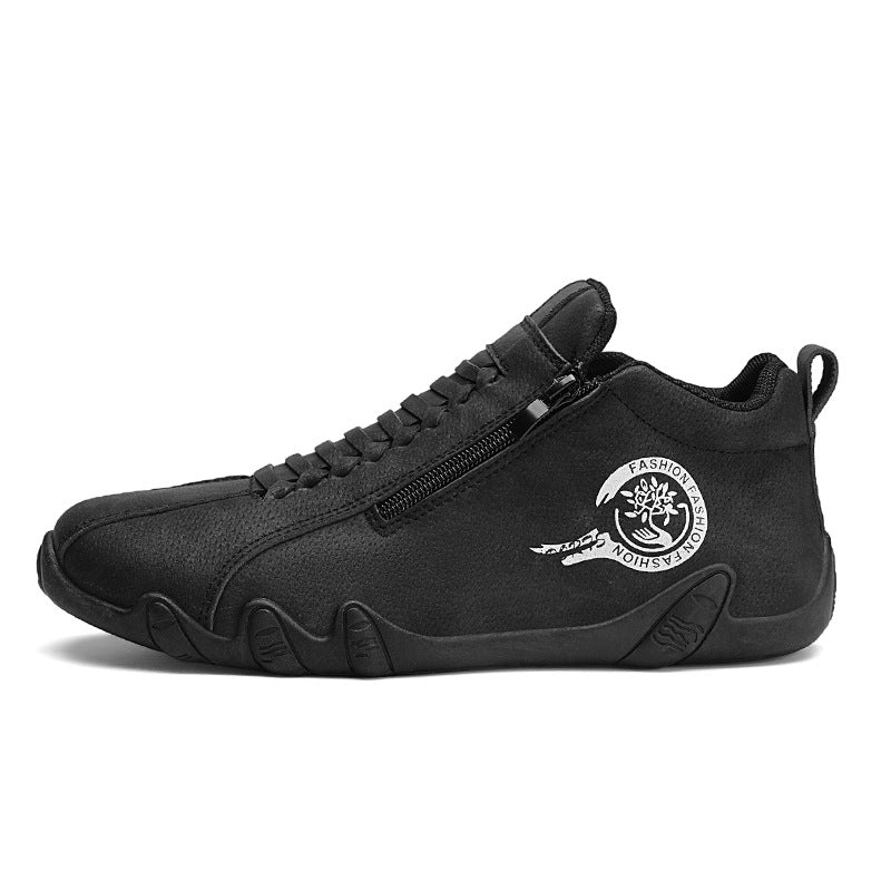 Plus-size Leather Waterproof Low-top And Mid-top Outdoor Sneakers