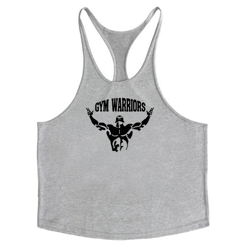 Muscle Man Fitness Training Outfit Pure Cotton Tank Top With Thin Shoulder Straps