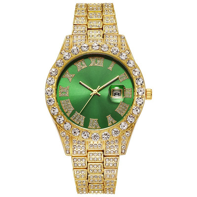 Men's Steel Strap Hip-hop Roman Quartz Watch