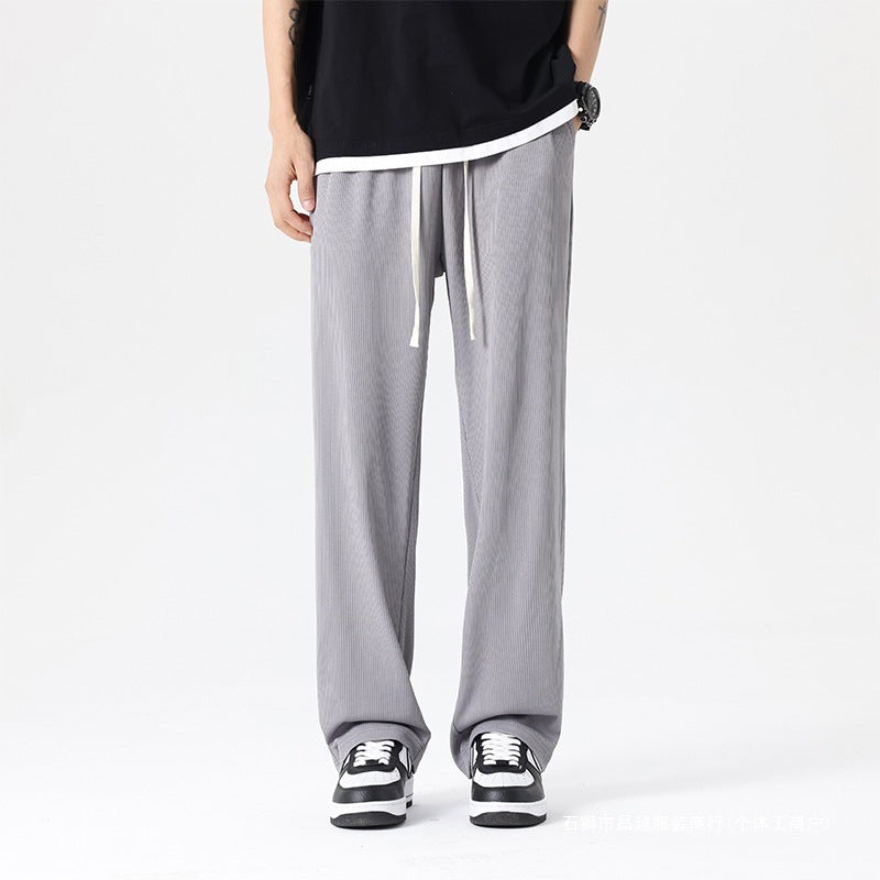 Mens Casual Loose-fitting Cropped Jogger Pants