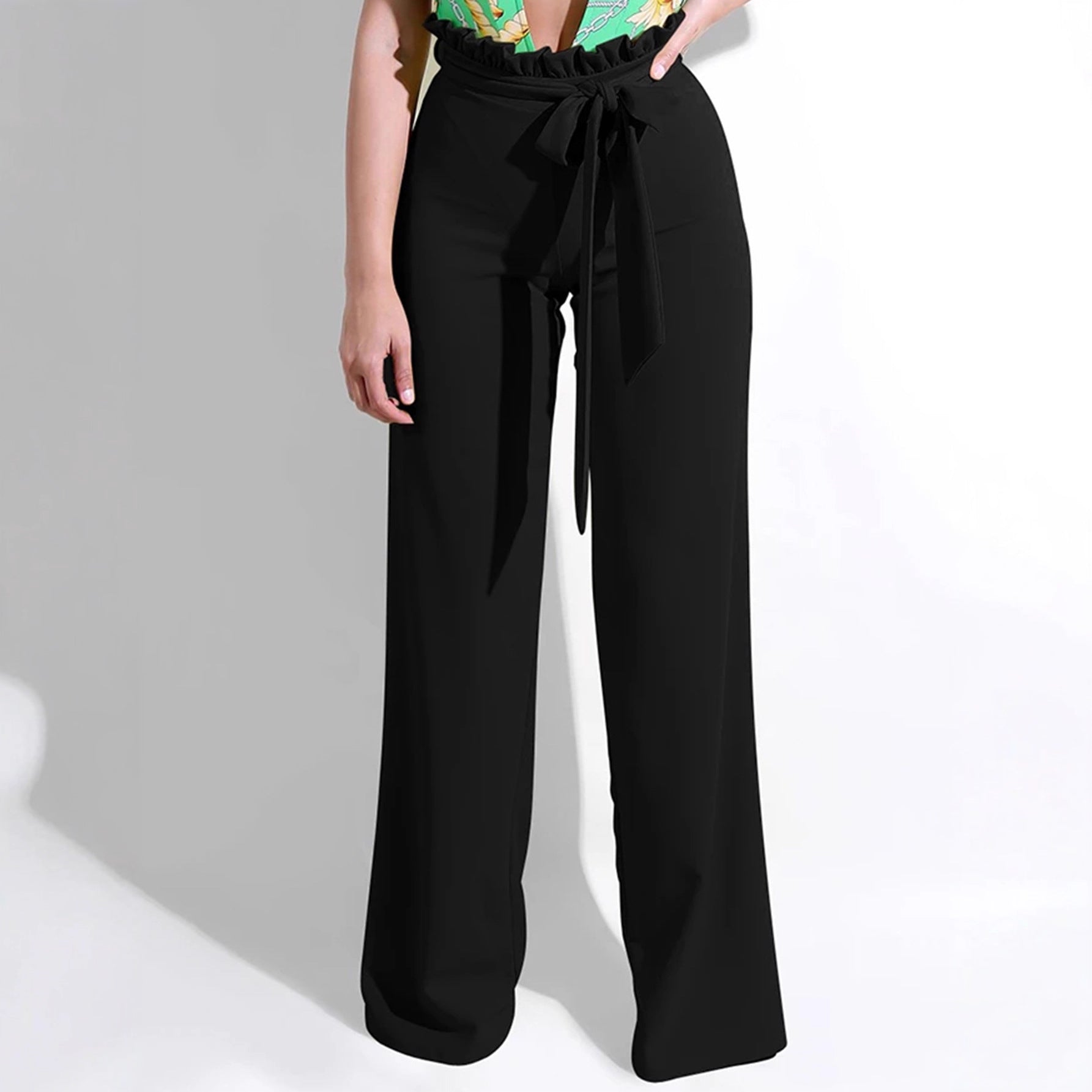 Solid-color Plus-size Loose Casual Womens Trousers